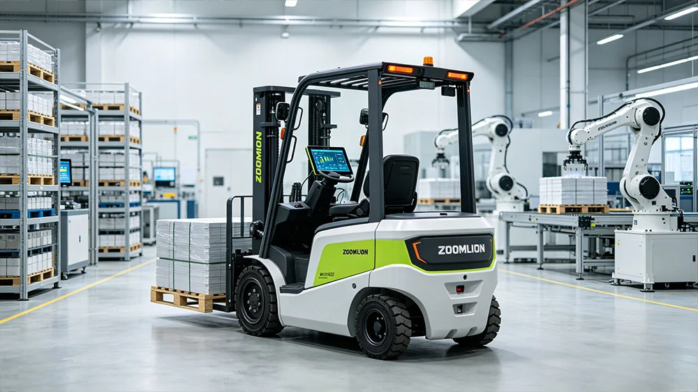 “Narrow-Aisle Efficiency Tools: ZOOMLION Warehouse Forklifts Maximize Storage Utilization